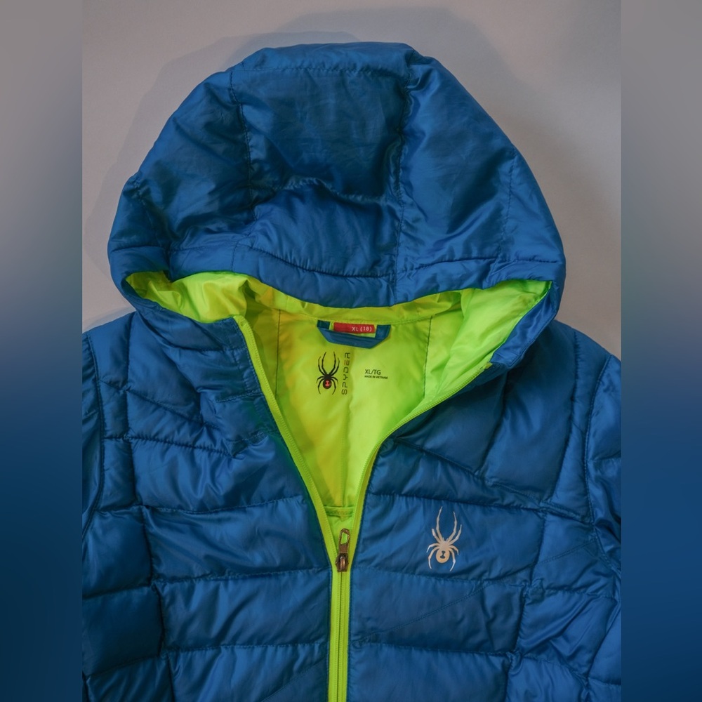 Spyder Jacket in Blue with Neon Green Interior